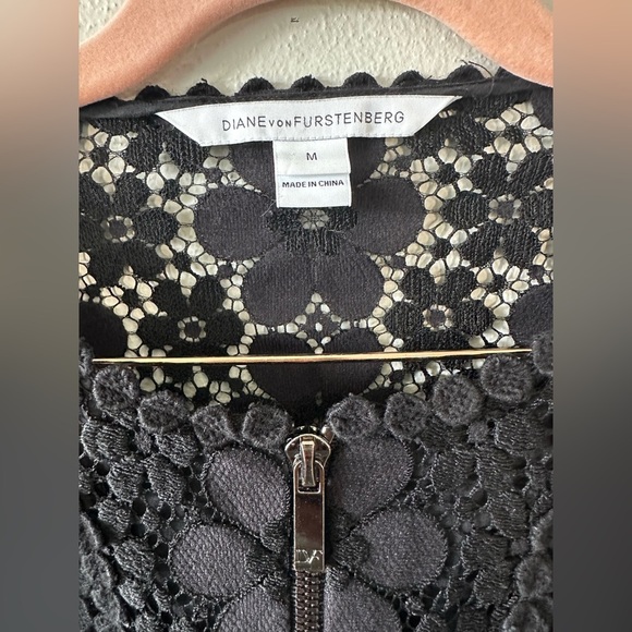 Diane Von Furstenberg‎ DVF Jesica Floral Lace Bomber Jacket size Medium - Picture 2 of 4